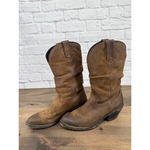 Durango Womens Brown Leather 11 Inch Slouch Western Cowboy Boots Size 7.5 Rodeo